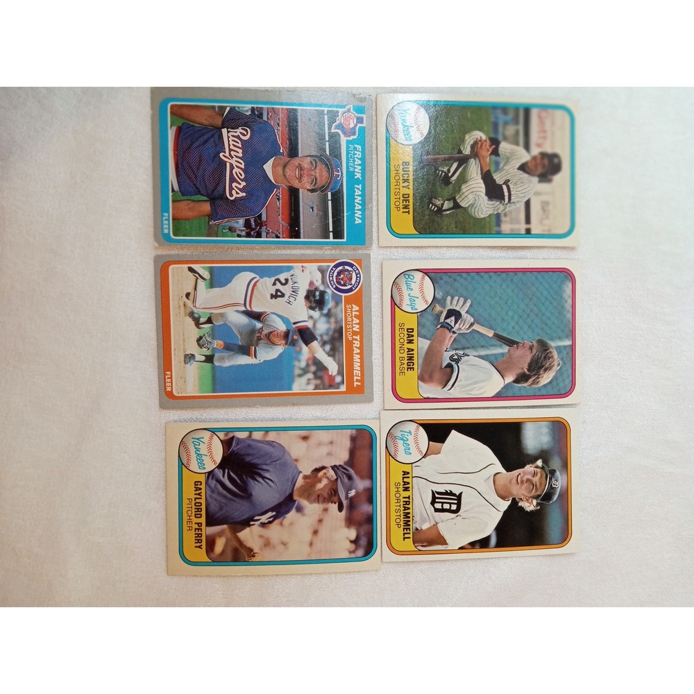 Vintage Detroit Tigers Baseball Card Lot Alan Trammell Gaylord Perry Dent MLB 80